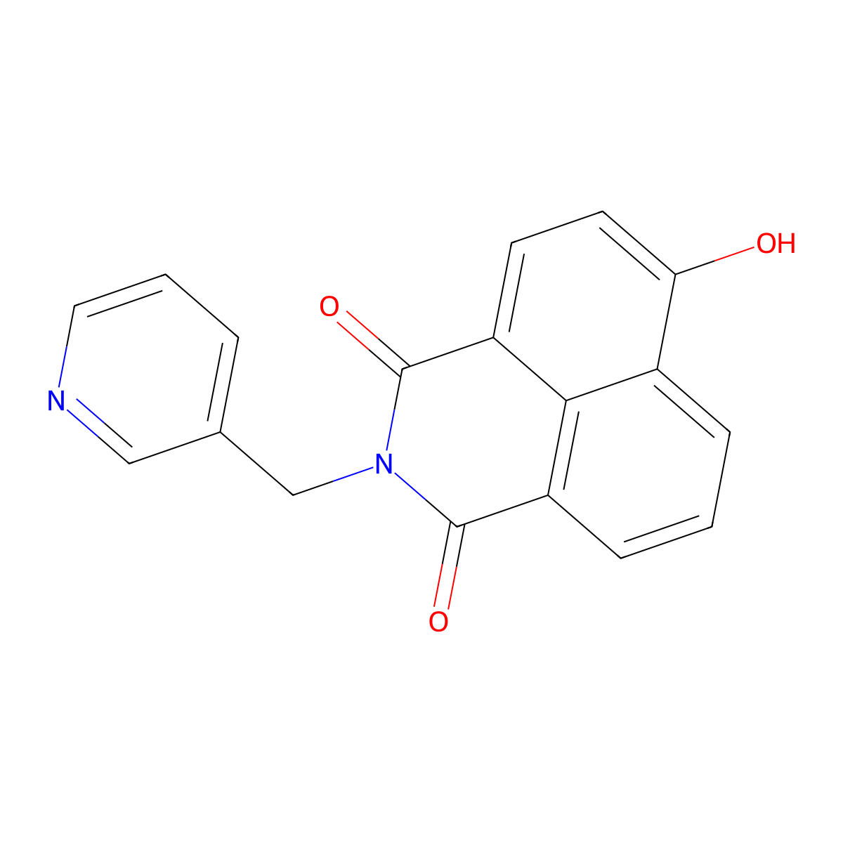 6-hydroxy-2-(pyridin-3-ylmethyl)-1H-benzo[de]isoquinoline-1,3(2H)-dione molecular structure, CAS 618408-46-1