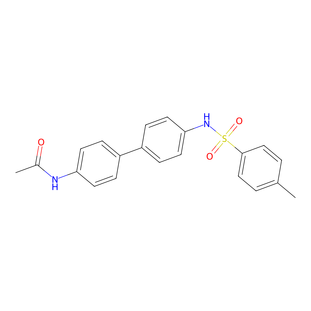 Acetamide, N-[4'-[[(4-methylphenyl)sulfonyl]amino][1,1'-biphenyl]-4-yl]- molecular structure, CAS 61841-36-9