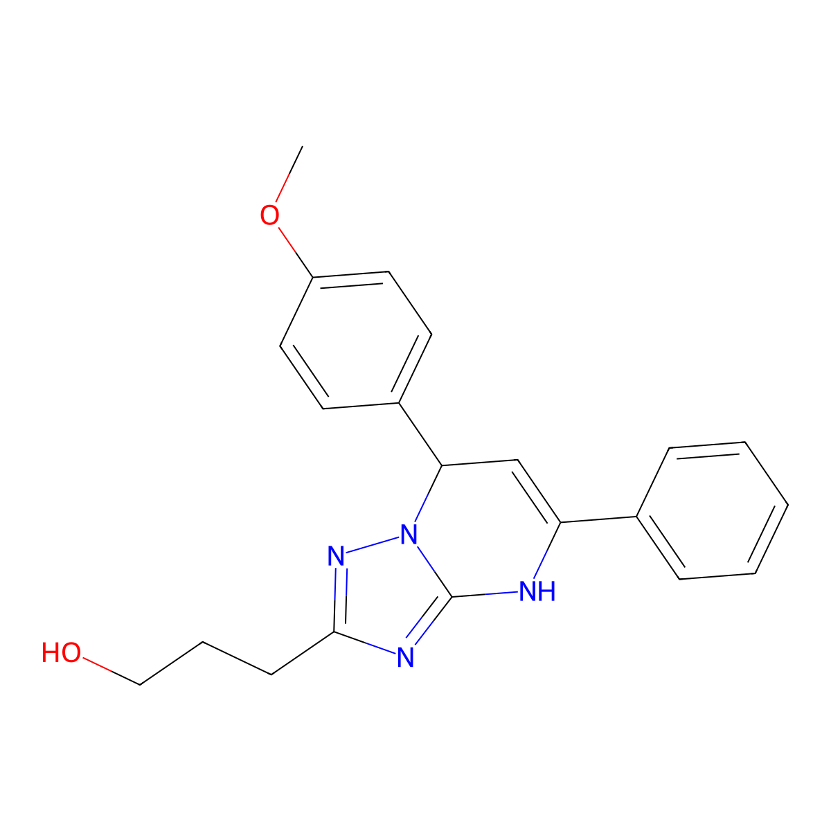 3-[7-(4-Methoxyphenyl)-5-phenyl-4,7-dihydro[1,2,4]triazolo[1,5-a]pyrimidin-2-yl]propan-1-ol molecular structure, CAS 618410-54-1