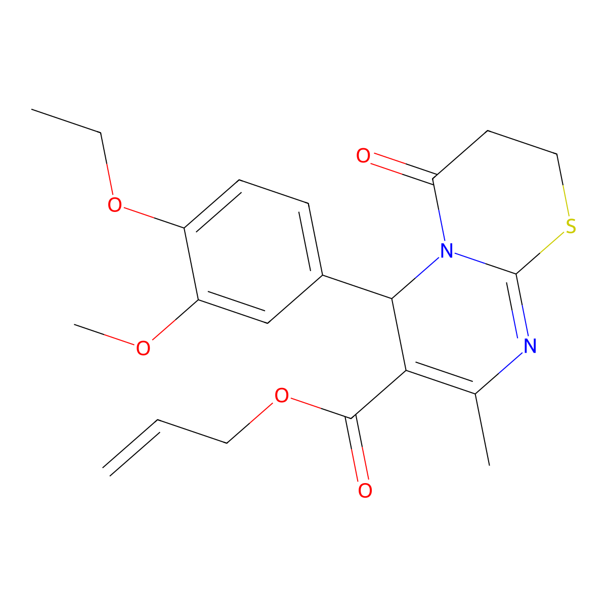Allyl 6-(4-ethoxy-3-methoxyphenyl)-8-methyl-4-oxo-3,4-dihydro-2H,6H-pyrimido[2,1-B][1,3]thiazine-7-carboxylate molecular structure, CAS 618411-42-0