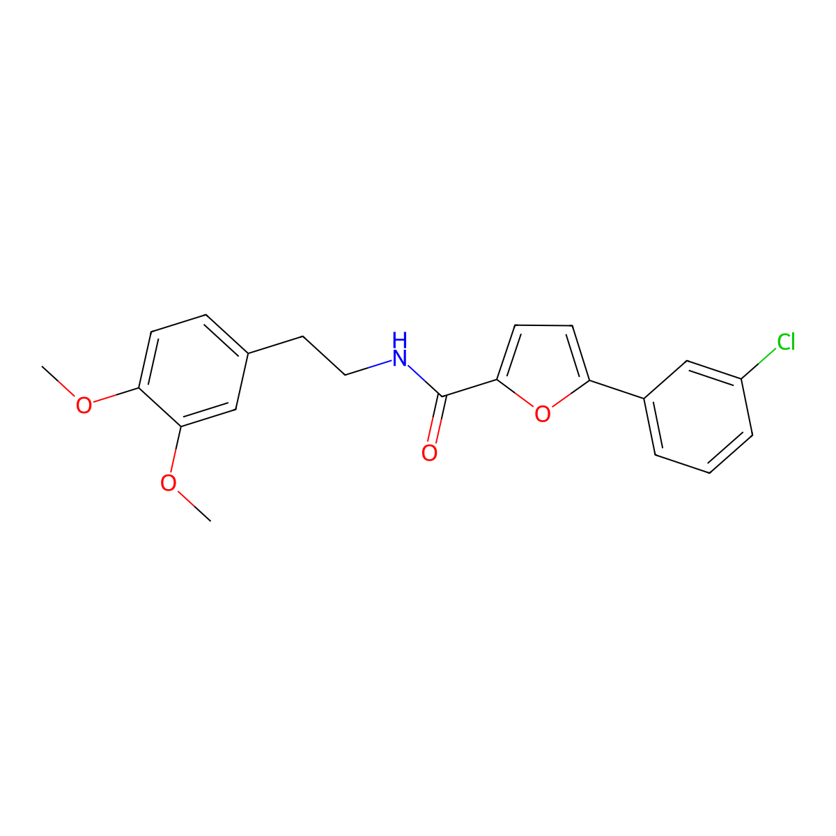 5-(3-chlorophenyl)-N-[2-(3,4-dimethoxyphenyl)ethyl]furan-2-carboxamide molecular structure, CAS 618411-58-8