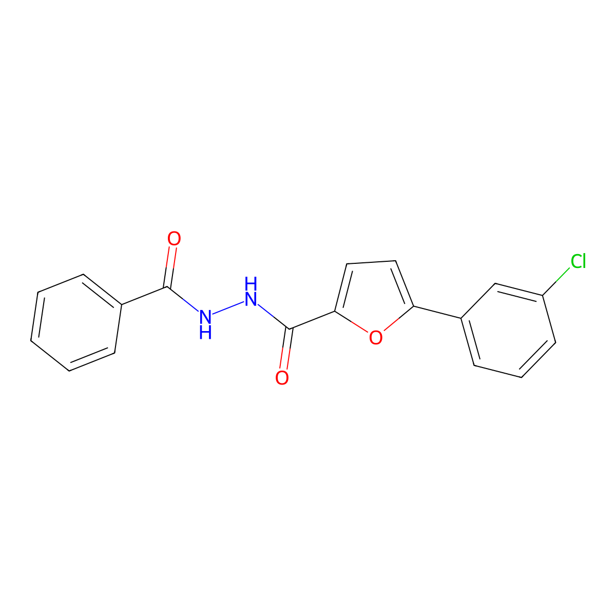 N'-benzoyl-5-(3-chlorophenyl)furan-2-carbohydrazide molecular structure, CAS 618412-07-0