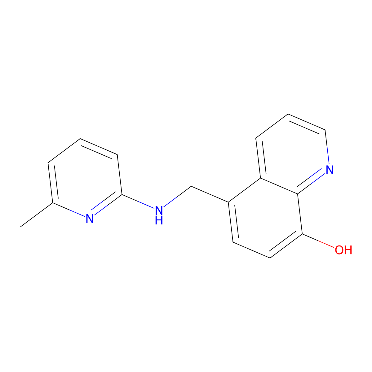 5-[[(6-Methyl-2-pyridyl)amino]methyl]quinolin-8-ol molecular structure, CAS 618412-09-2