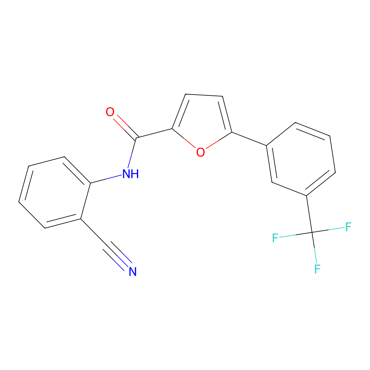 N-(2-cyanophenyl)-5-[3-(trifluoromethyl)phenyl]furan-2-carboxamide molecular structure, CAS 618412-74-1