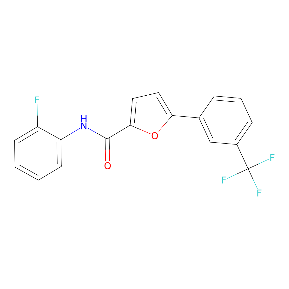 N-(2-fluorophenyl)-5-[3-(trifluoromethyl)phenyl]furan-2-carboxamide molecular structure, CAS 618413-30-2