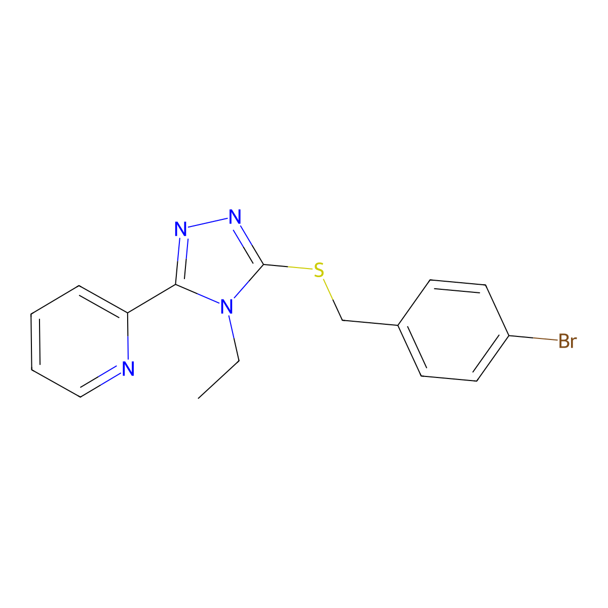 4-Bromobenzyl 4-ethyl-5-(2-pyridinyl)-4H-1,2,4-triazol-3-YL sulfide molecular structure, CAS 618415-41-1