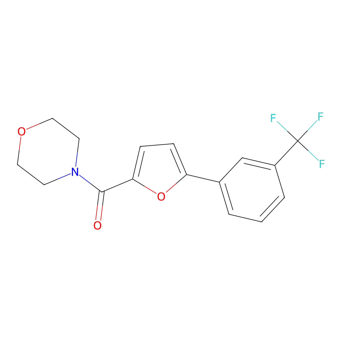 Morpholin-4-yl-[5-[3-(trifluoromethyl)phenyl]furan-2-yl]methanone molecular structure, CAS 618416-52-7