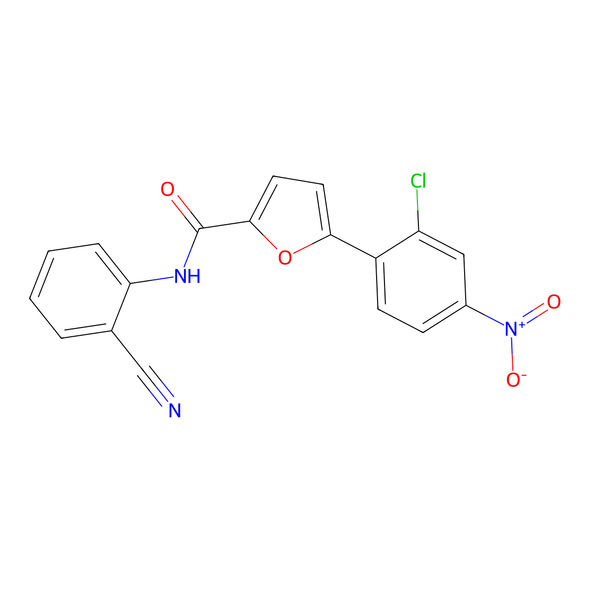 5-(2-chloro-4-nitrophenyl)-N-(2-cyanophenyl)furan-2-carboxamide molecular structure, CAS 618416-83-4