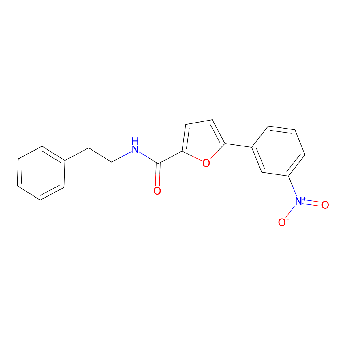 5-(3-nitrophenyl)-N-phenethylfuran-2-carboxamide molecular structure, CAS 618419-26-4