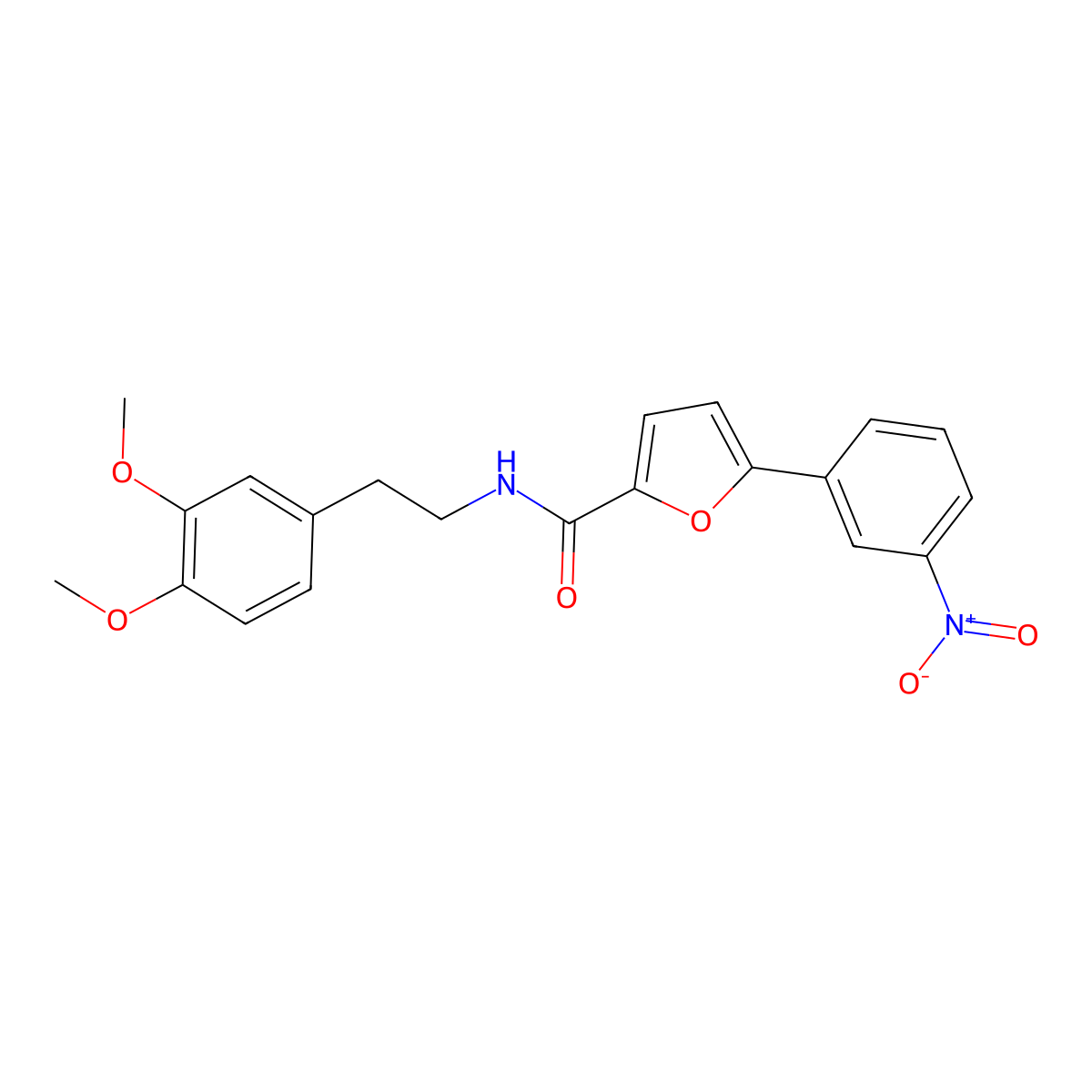 N-[2-(3,4-dimethoxyphenyl)ethyl]-5-(3-nitrophenyl)furan-2-carboxamide molecular structure, CAS 618419-38-8