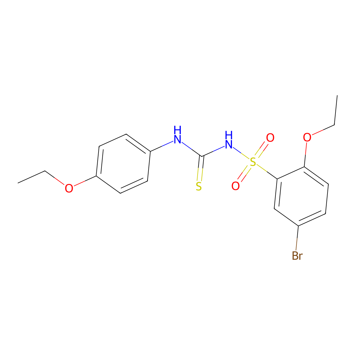 1-(5-Bromo-2-ethoxyphenyl)sulfonyl-3-(4-ethoxyphenyl)thiourea molecular structure, CAS 618421-11-7