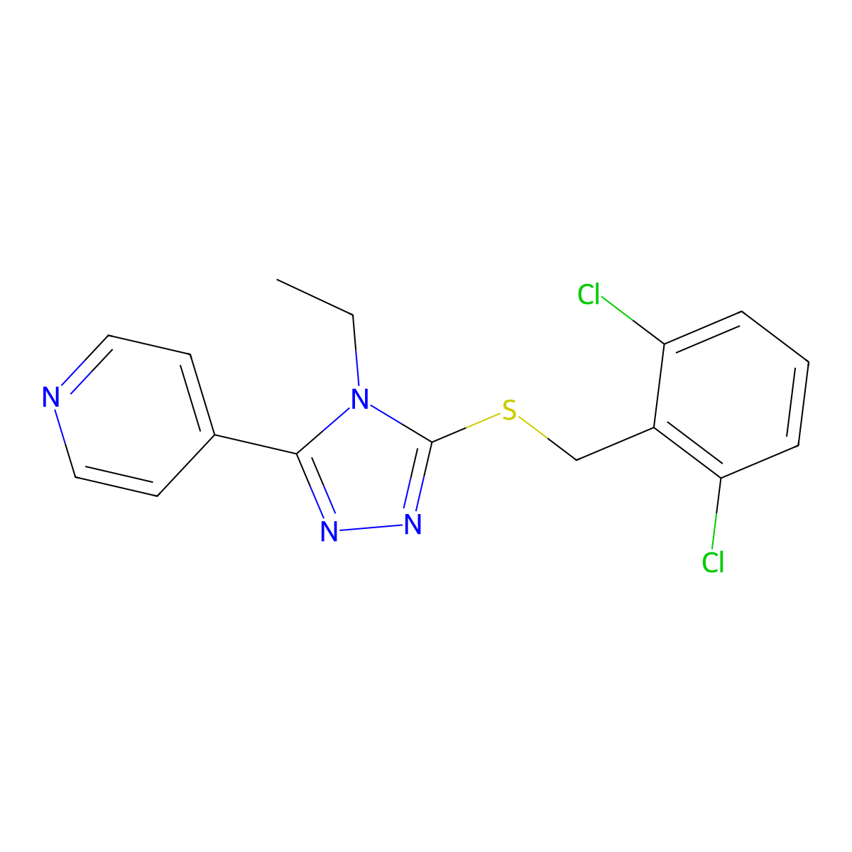 4-(5-((2,6-Dichlorobenzyl)thio)-4-ethyl-4H-1,2,4-triazol-3-YL)pyridine molecular structure, CAS 618427-02-4