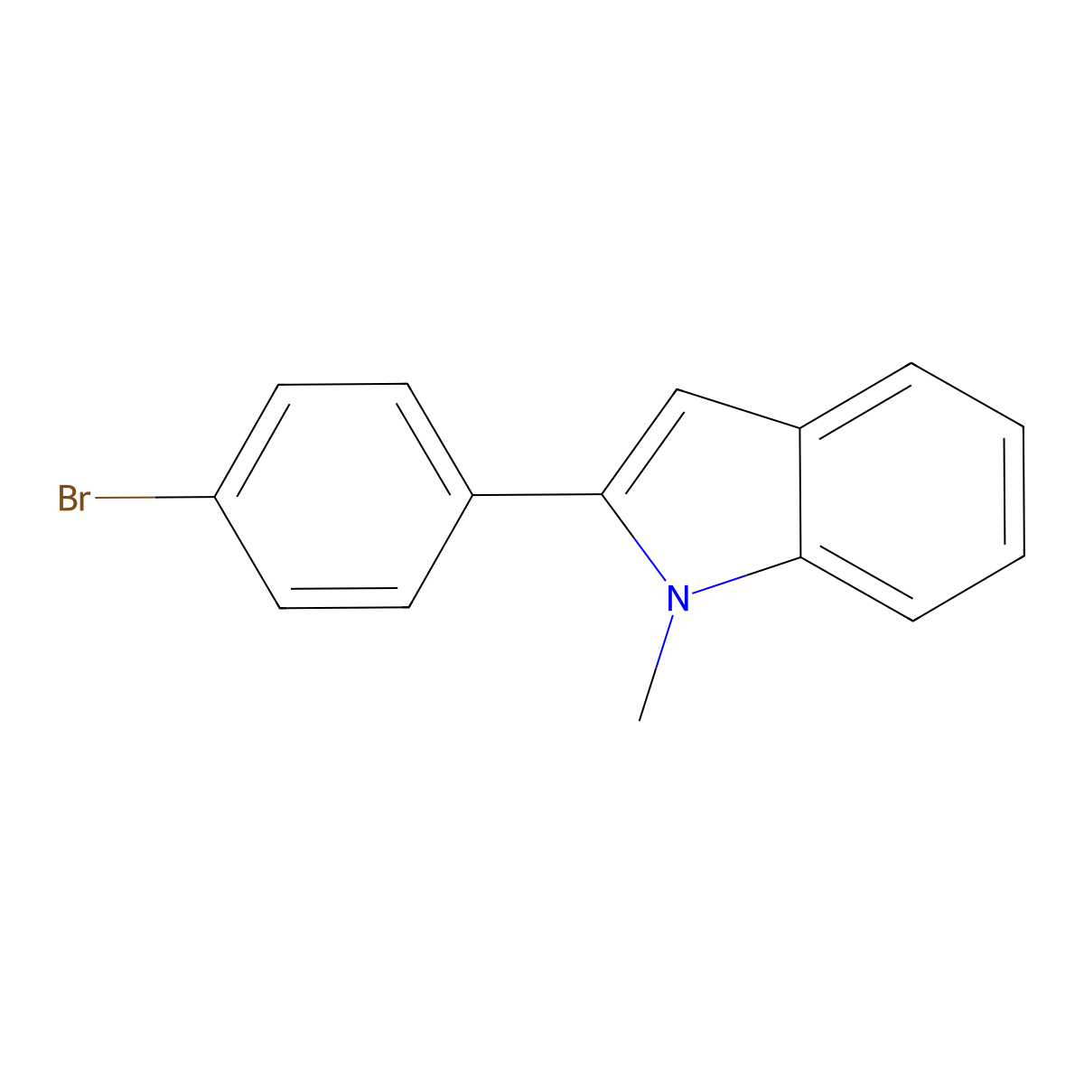 2-(4-bromophenyl)-1-methyl-1H-indole molecular structure, CAS 61843-42-3