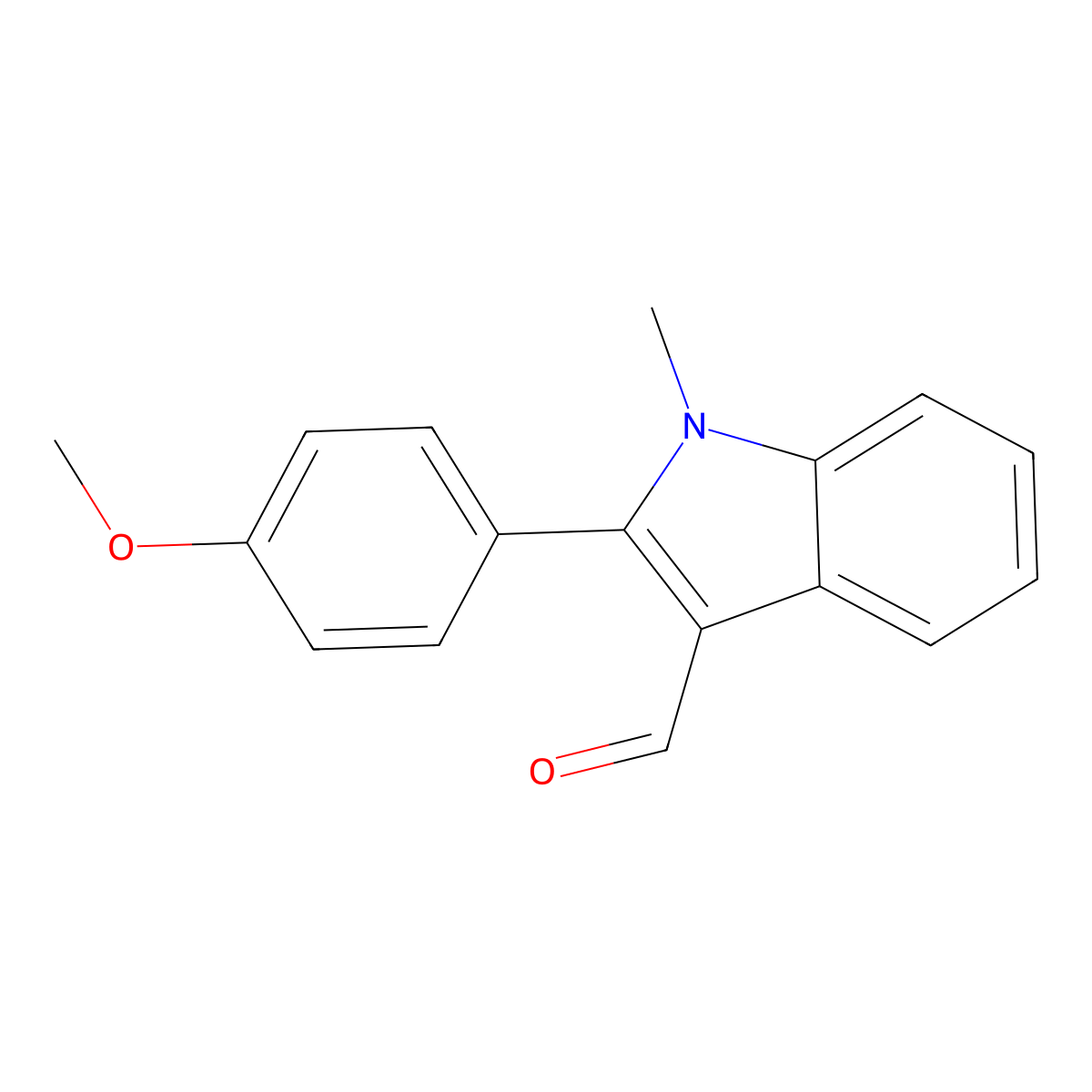 2-(4-Methoxyphenyl)-1-methyl-1H-indole-3-carbaldehyde molecular structure, CAS 61843-47-8