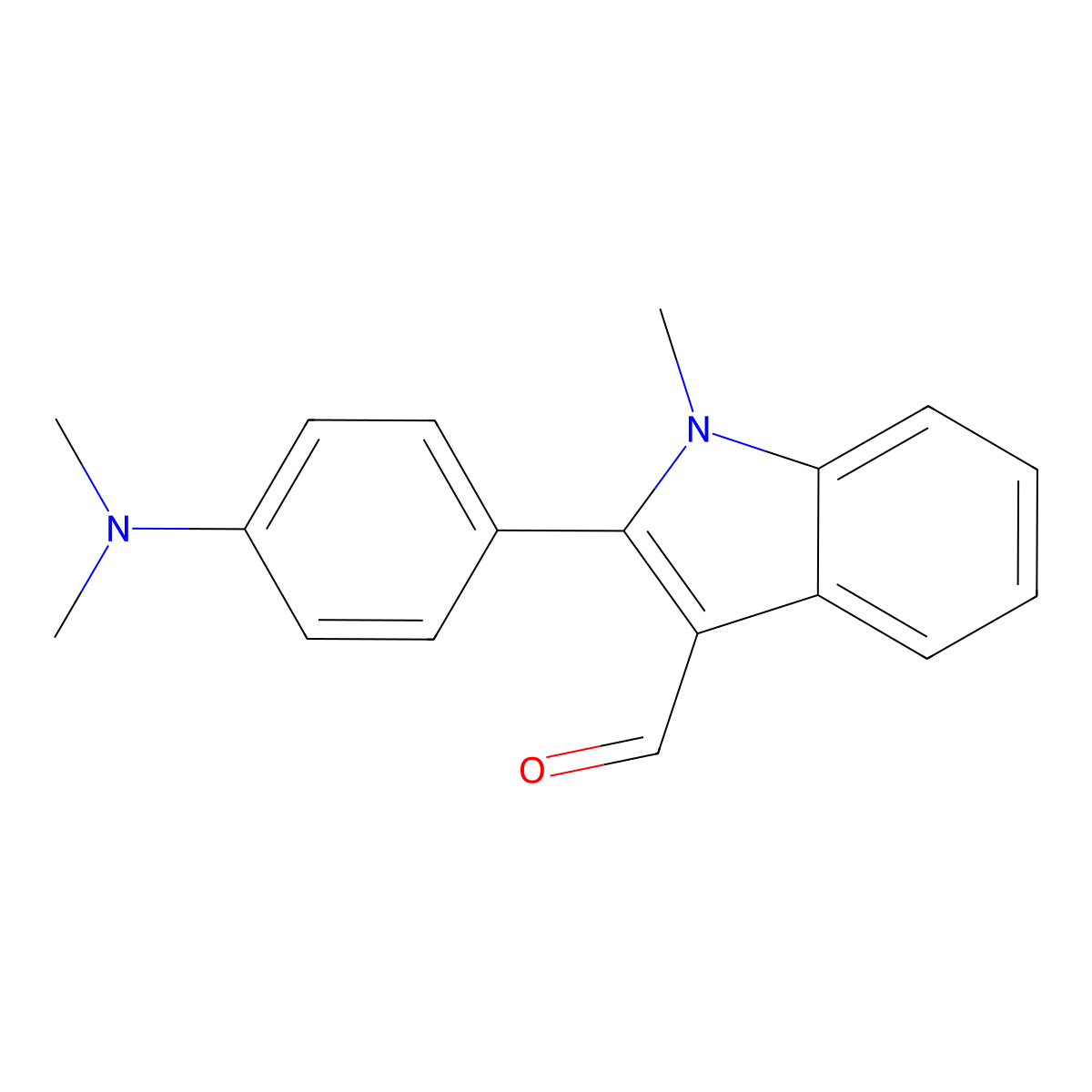 2-[4-(Dimethylamino)phenyl]-1-methyl-1H-indole-3-carbaldehyde molecular structure, CAS 61843-48-9