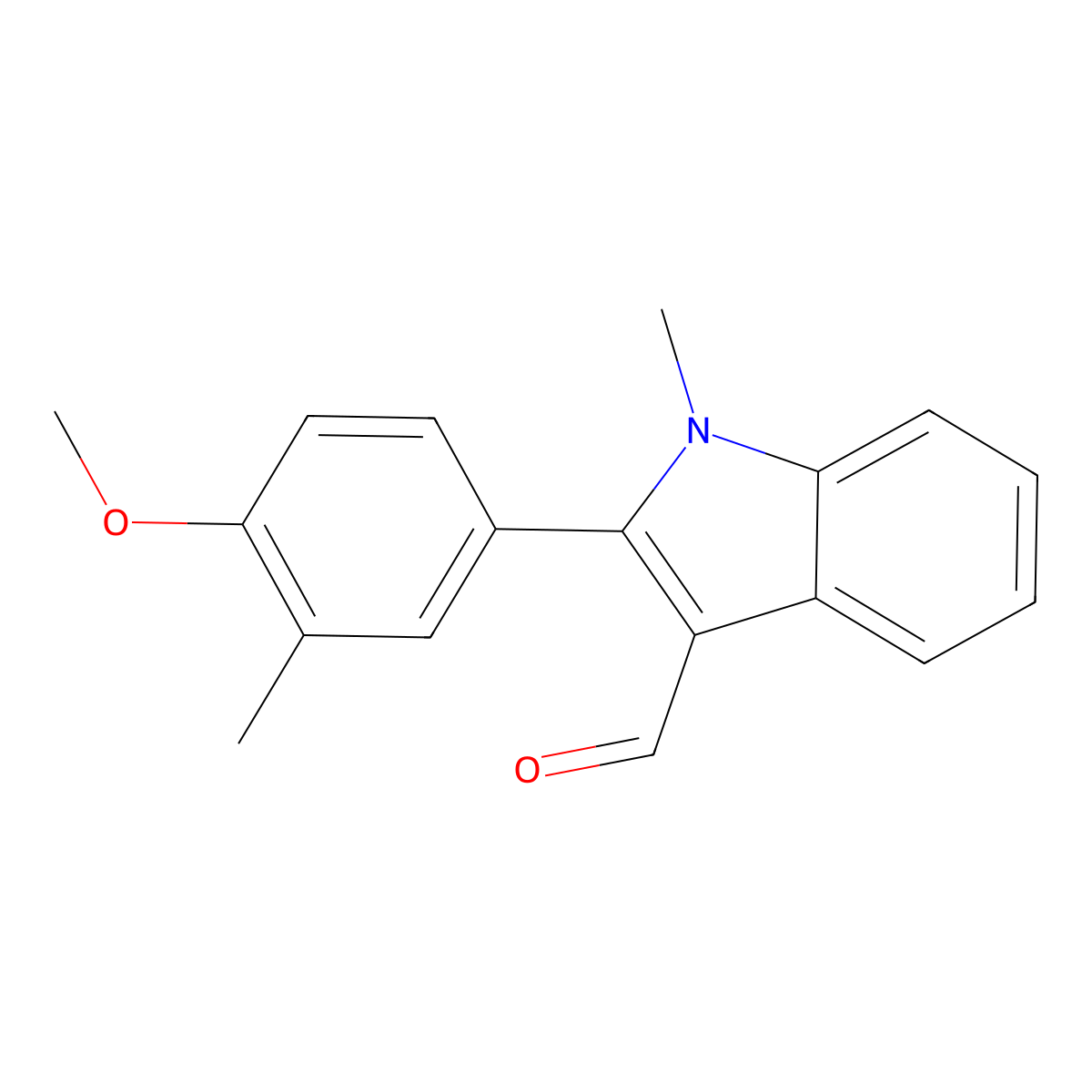 2-(4-Methoxy-3-methylphenyl)-1-methyl-1H-indole-3-carbaldehyde molecular structure, CAS 61843-49-0