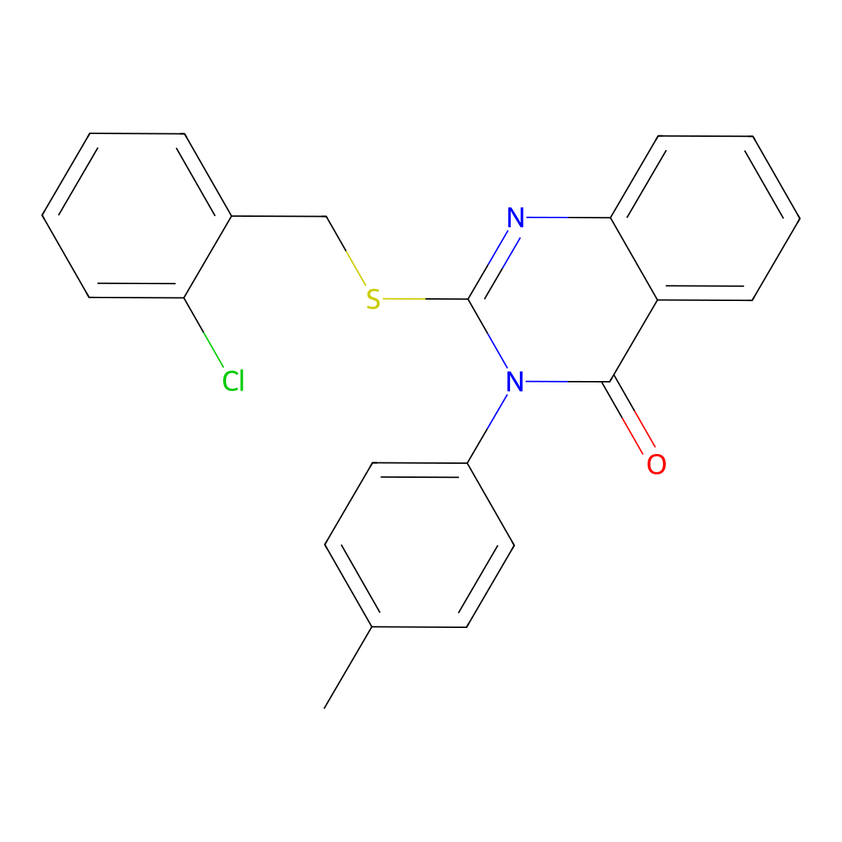 2-((2-Chlorobenzyl)thio)-3-(4-methylphenyl)-4(3H)-quinazolinone molecular structure, CAS 618432-06-7