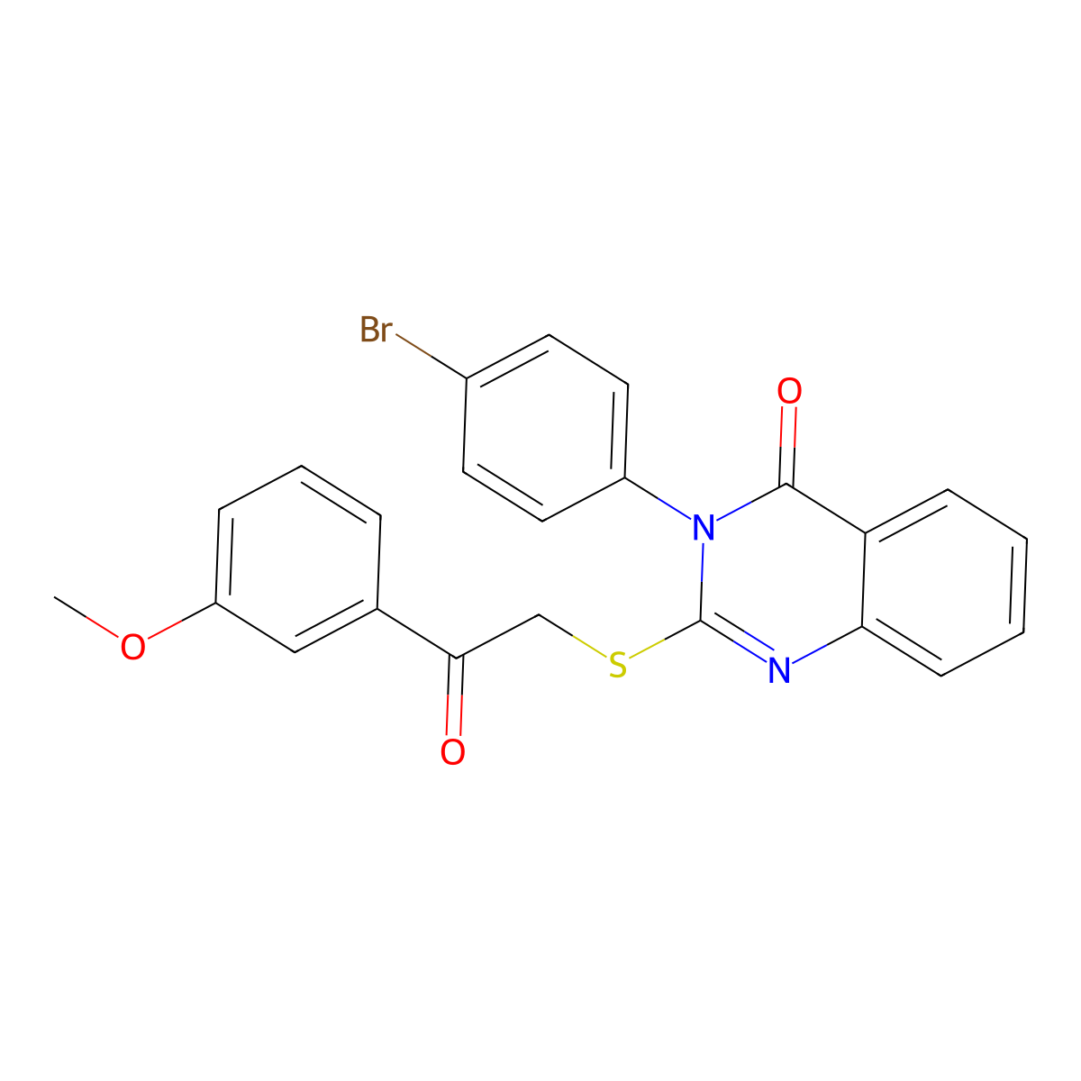 3-(4-Bromophenyl)-2-((2-(3-methoxyphenyl)-2-oxoethyl)thio)-4(3H)-quinazolinone molecular structure, CAS 618432-19-2