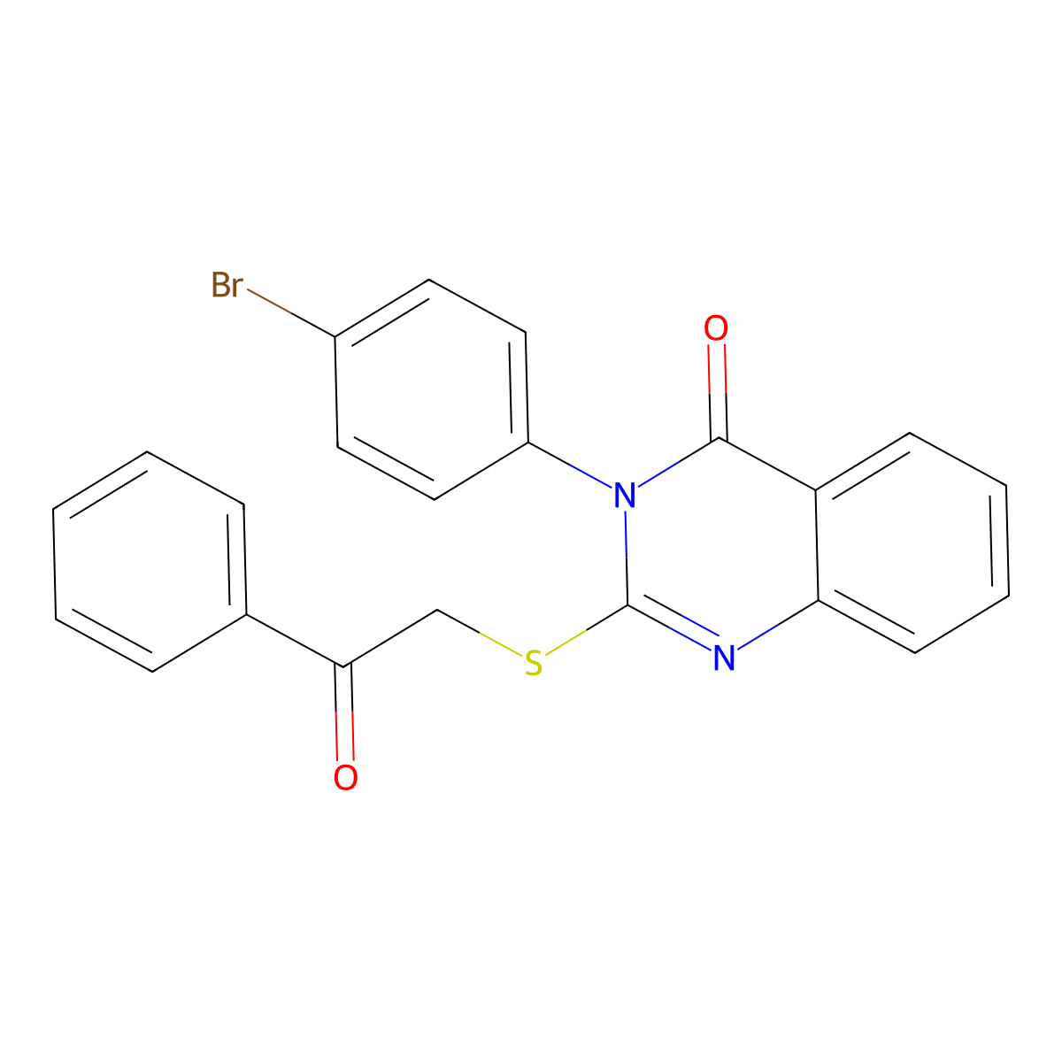 3-(4-Bromophenyl)-2-((2-oxo-2-phenylethyl)thio)-4(3H)-quinazolinone molecular structure, CAS 618432-22-7
