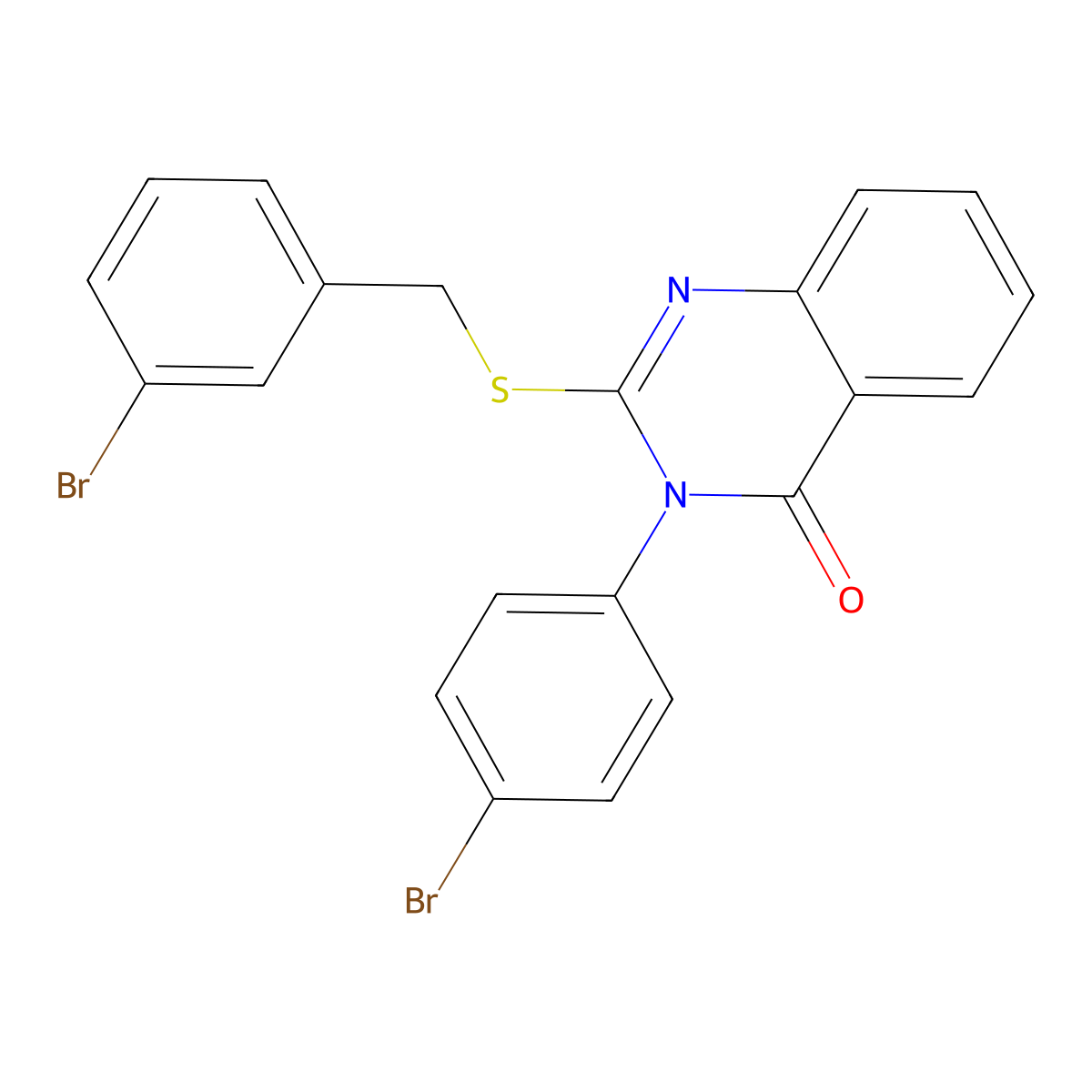 2-((3-Bromobenzyl)thio)-3-(4-bromophenyl)-4(3H)-quinazolinone molecular structure, CAS 618432-23-8