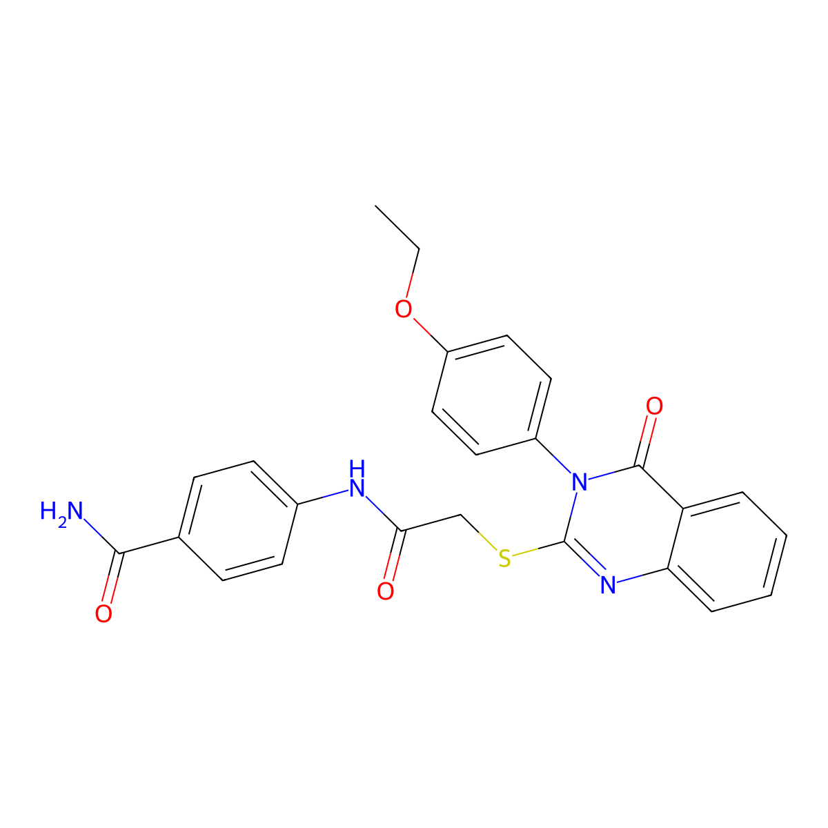 4-[({[3-(4-Ethoxyphenyl)-4-oxo-3,4-dihydro-2-quinazolinyl]sulfanyl}acetyl)amino]benzamide molecular structure, CAS 618432-26-1