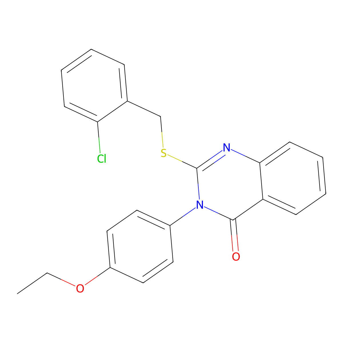 2-((2-Chlorobenzyl)thio)-3-(4-ethoxyphenyl)-4(3H)-quinazolinone molecular structure, CAS 618432-27-2
