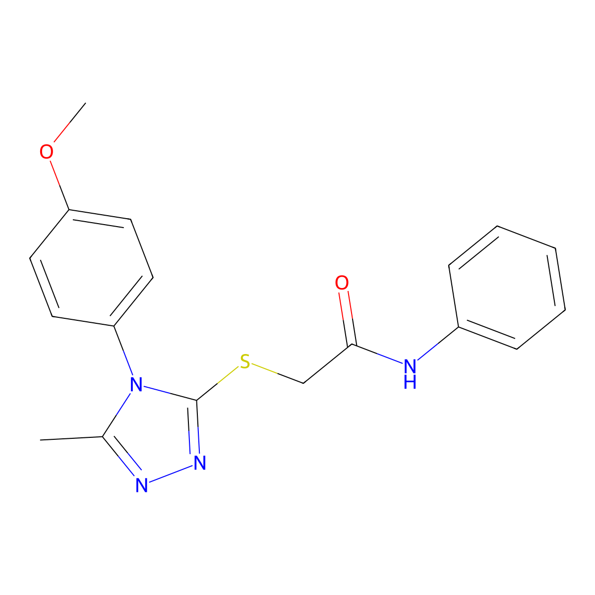 2-((4-(4-Methoxyphenyl)-5-methyl-4H-1,2,4-triazol-3-YL)thio)-N-phenylacetamide molecular structure, CAS 618439-54-6