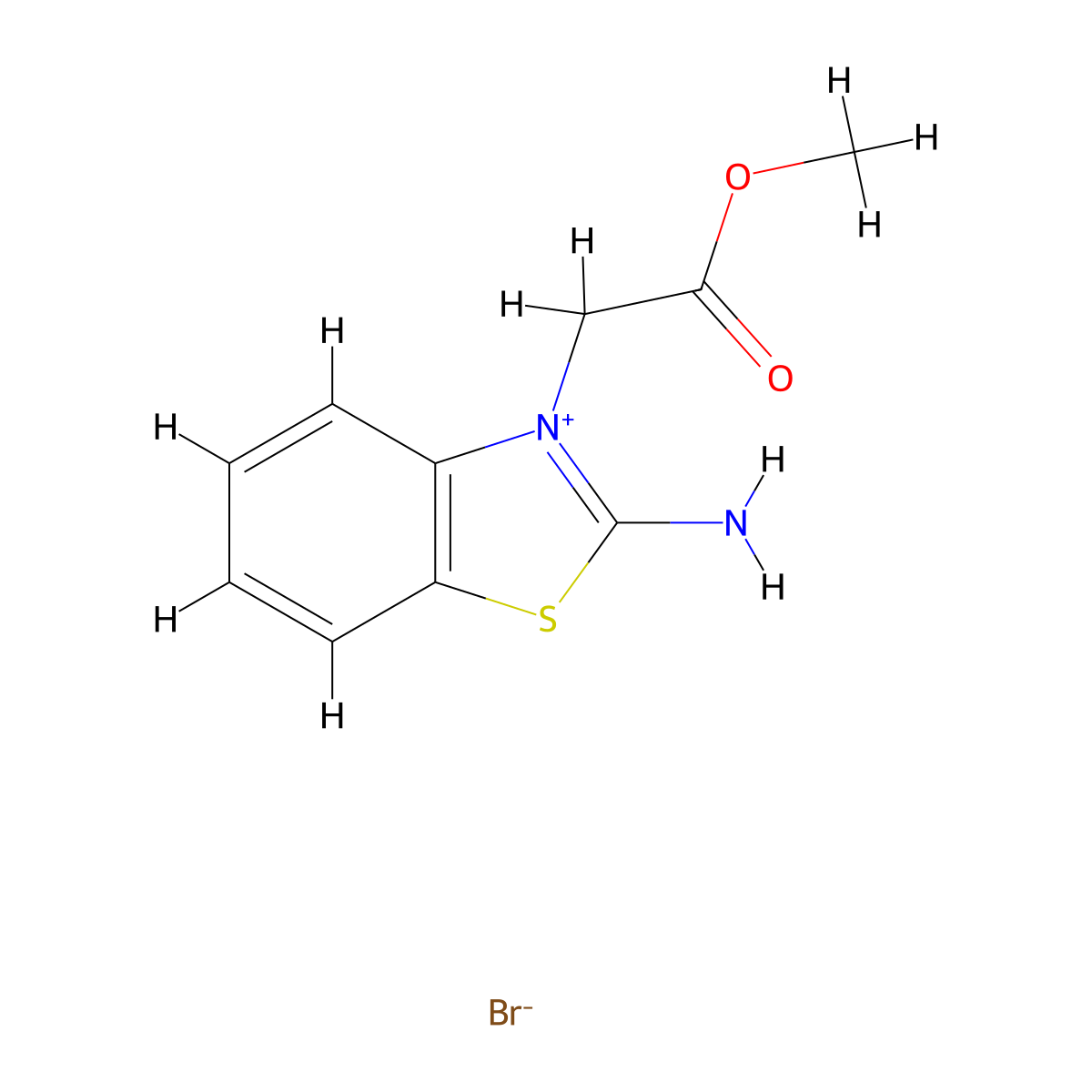 2-Amino-3-(2-methoxy-2-oxoethyl)benzo[d]thiazol-3-ium bromide molecular structure, CAS 618440-68-9