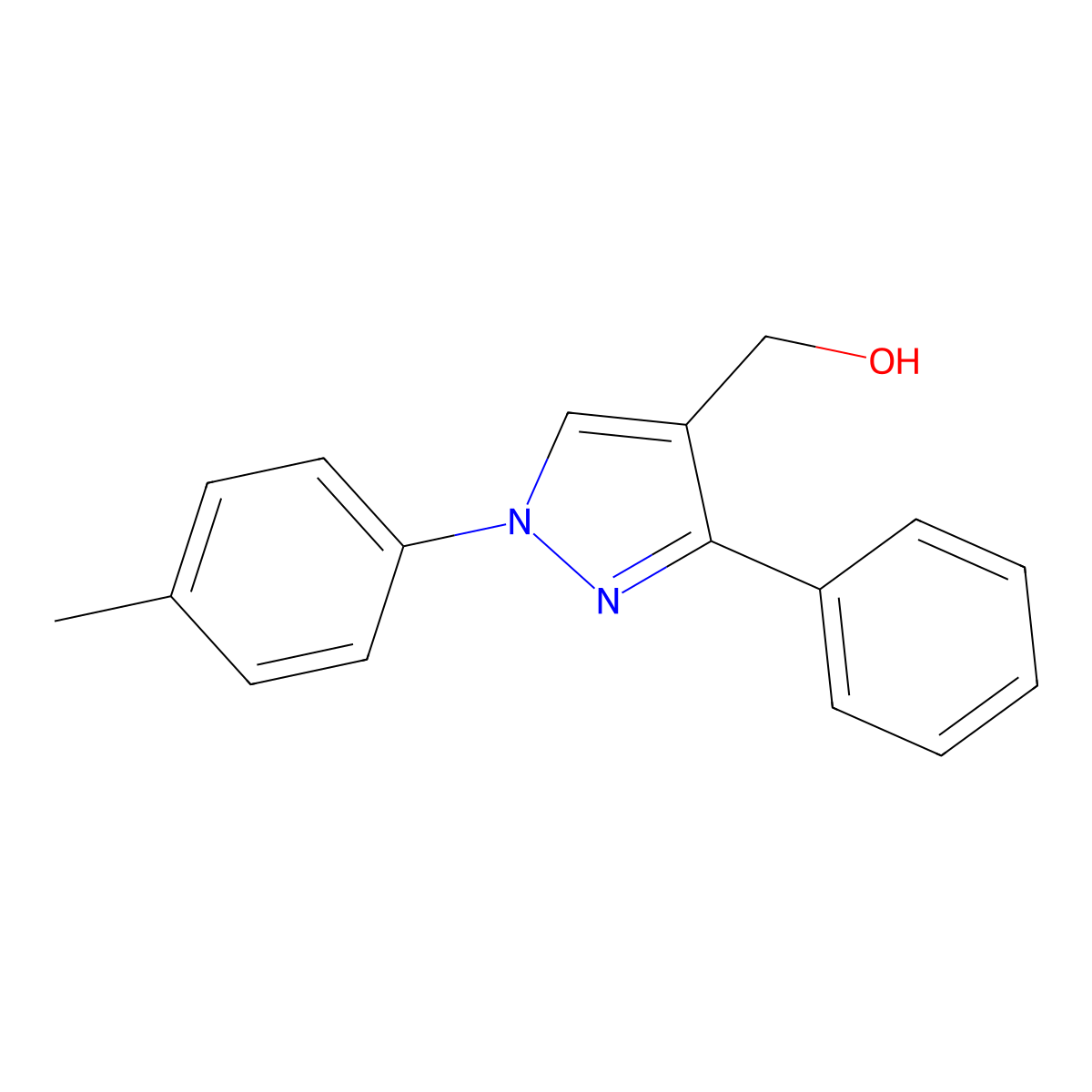 (1-(4-Methylphenyl)-3-phenyl-1H-pyrazol-4-YL)methanol molecular structure, CAS 618441-58-0