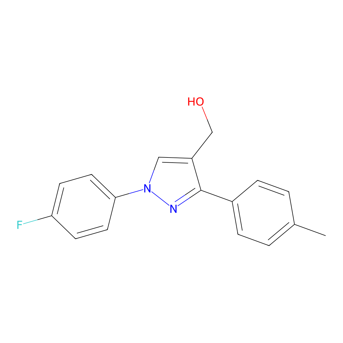 (1-(4-Fluorophenyl)-3-P-tolyl-1H-pyrazol-4-YL)methanol molecular structure, CAS 618441-63-7