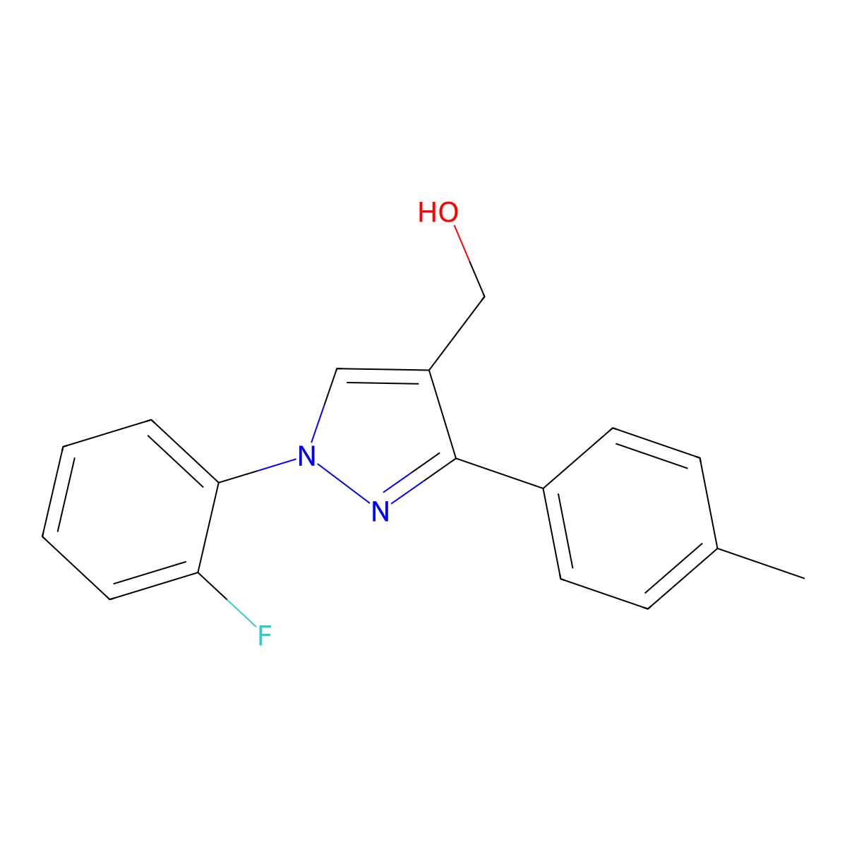 (1-(2-Fluorophenyl)-3-P-tolyl-1H-pyrazol-4-YL)methanol molecular structure, CAS 618441-72-8