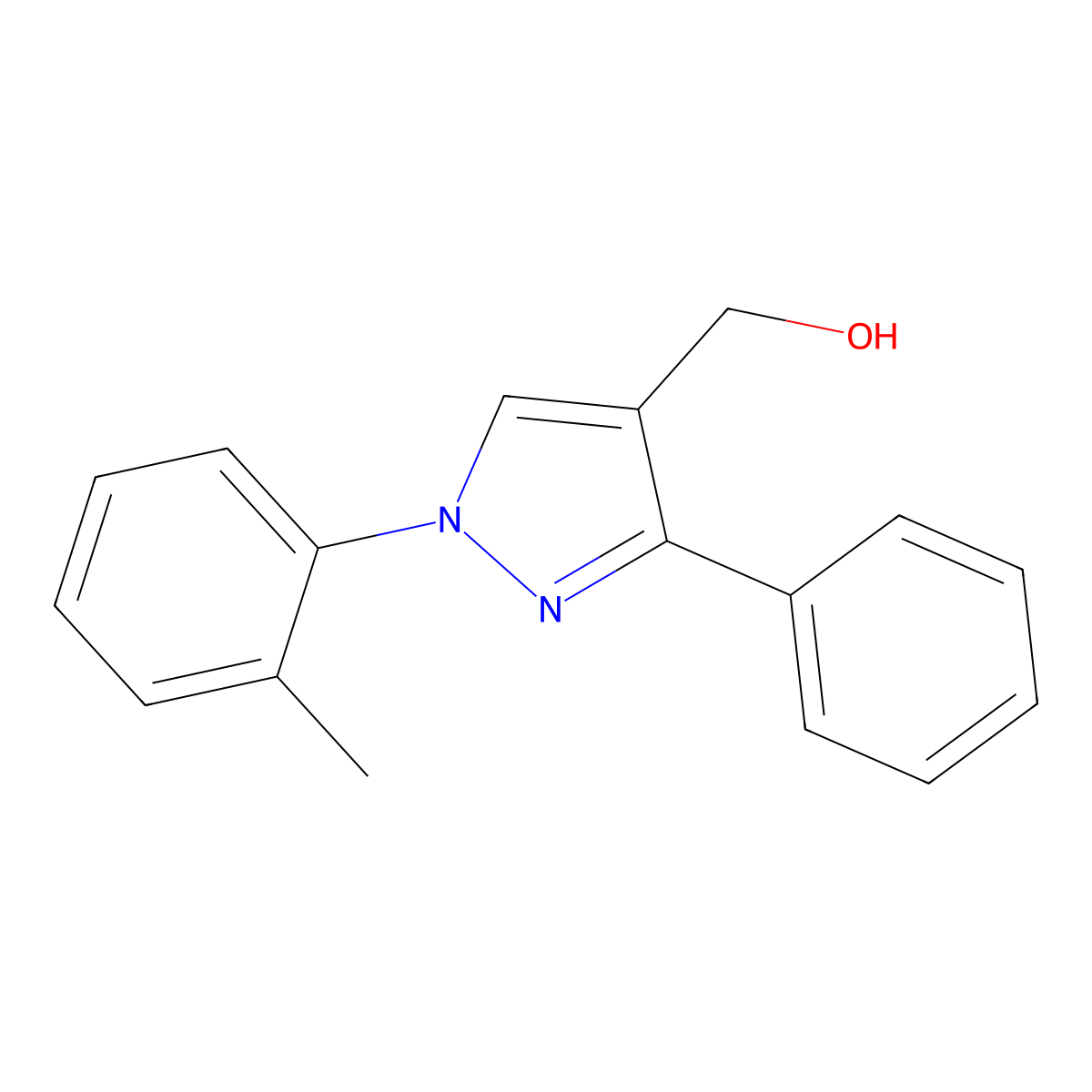 (1-(2-Methylphenyl)-3-phenyl-1H-pyrazol-4-YL)methanol molecular structure, CAS 618441-80-8