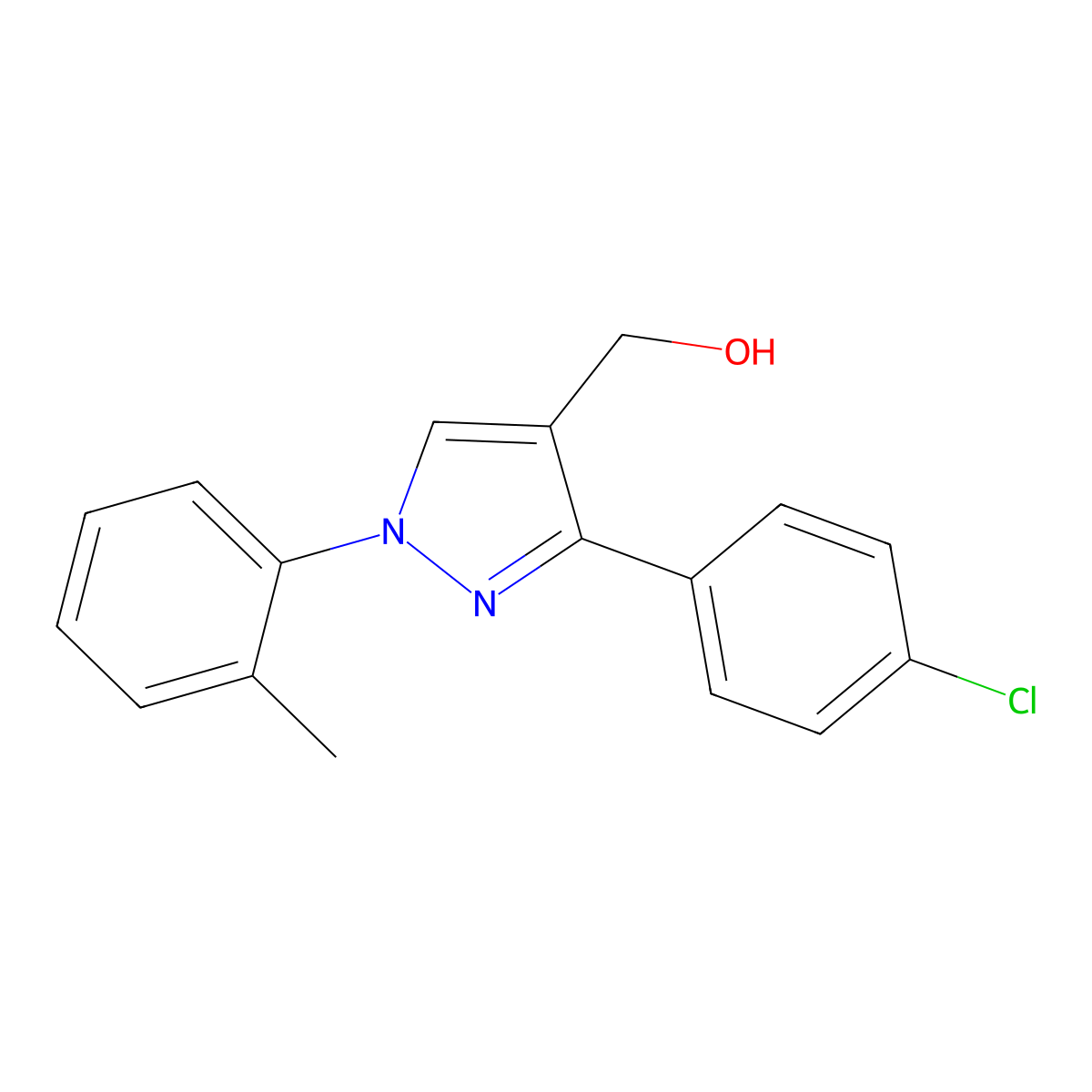 3-(4-Chlorophenyl)-1-(2-methylphenyl)-1H-pyrazole-4-methanol molecular structure, CAS 618441-82-0