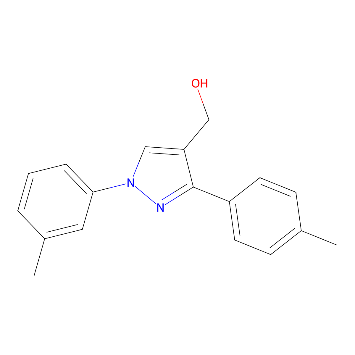 1-(3-Methylphenyl)-3-(4-methylphenyl)-1H-pyrazole-4-methanol molecular structure, CAS 618441-87-5
