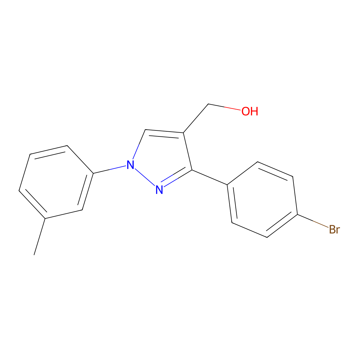 (3-(4-Bromophenyl)-1-(3-methylphenyl)-1H-pyrazol-4-YL)methanol molecular structure, CAS 618441-88-6