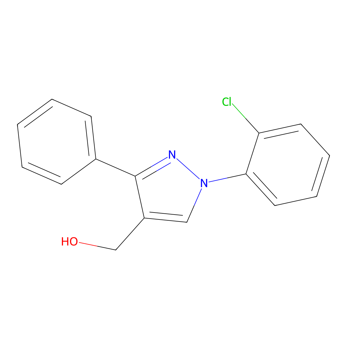 (1-(2-Chlorophenyl)-3-phenyl-1H-pyrazol-4-YL)methanol molecular structure, CAS 618441-92-2
