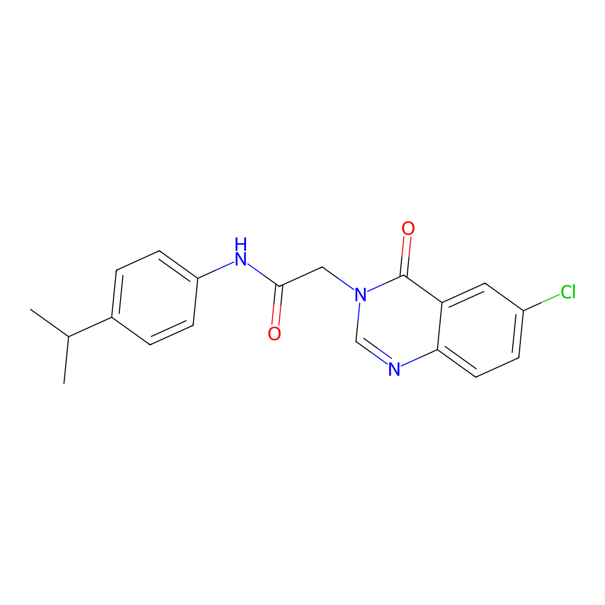2-(6-Chloro-4-oxo-3(4H)-quinazolinyl)-N-(4-isopropylphenyl)acetamide molecular structure, CAS 618443-37-1