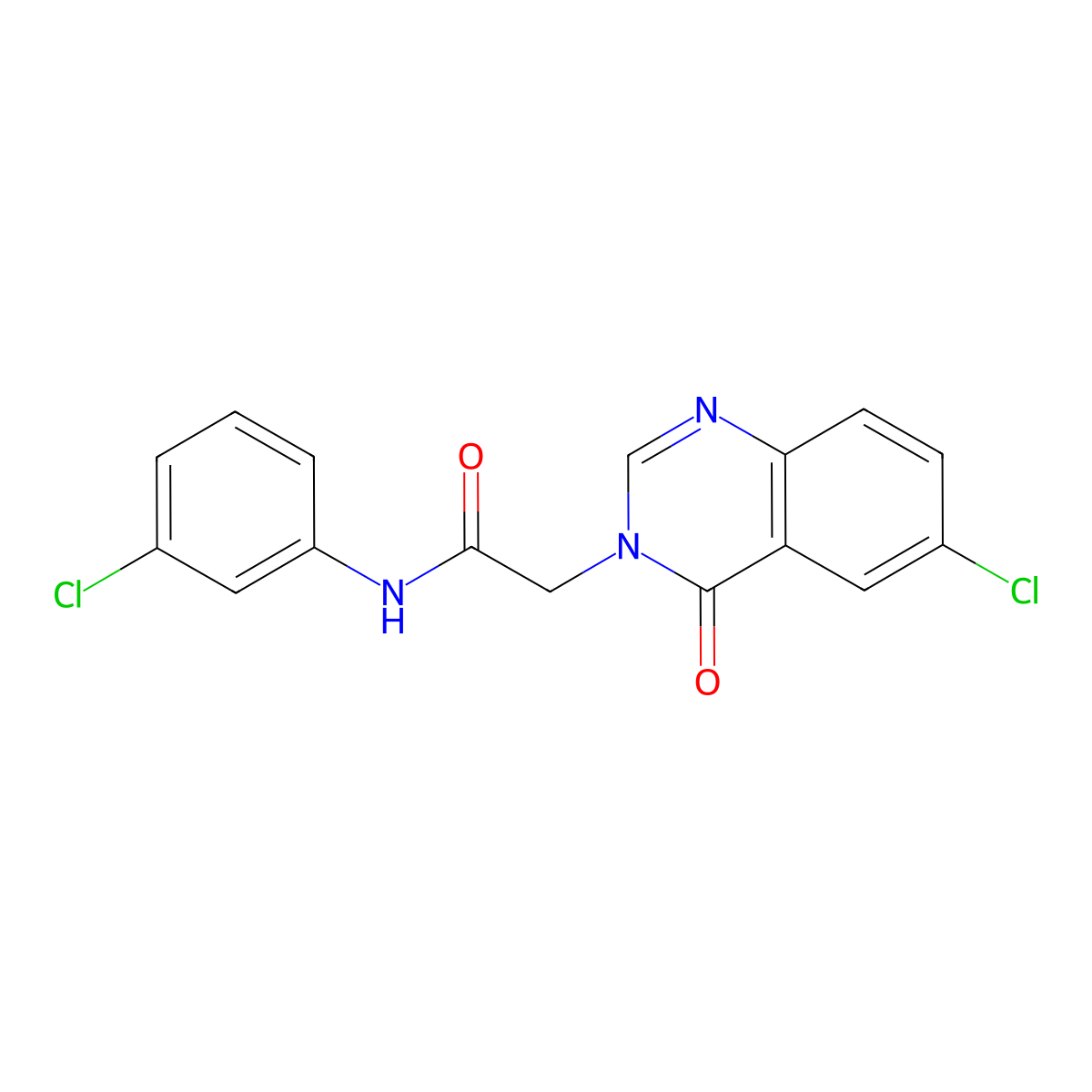 2-(6-Chloro-4-oxo-3(4H)-quinazolinyl)-N-(3-chlorophenyl)acetamide molecular structure, CAS 618443-40-6