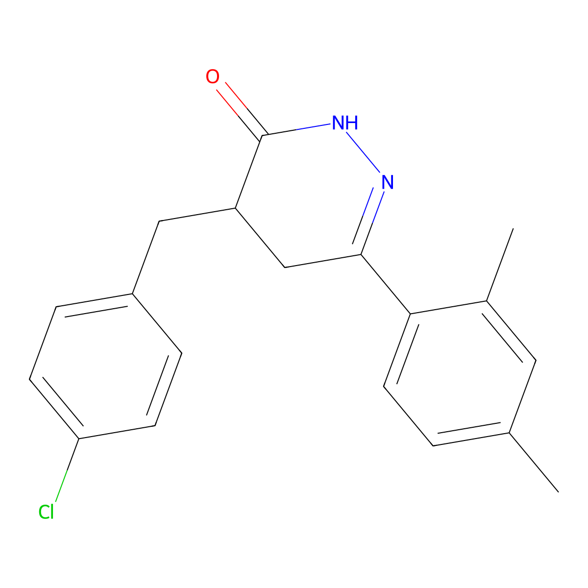 4-(4-Chlorobenzyl)-6-(2,4-dimethylphenyl)-4,5-dihydro-3(2H)-pyridazinone molecular structure, CAS 618443-44-0