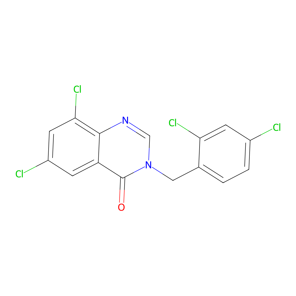 6,8-Dichloro-3-(2,4-dichlorobenzyl)-4(3H)-quinazolinone molecular structure, CAS 618443-50-8