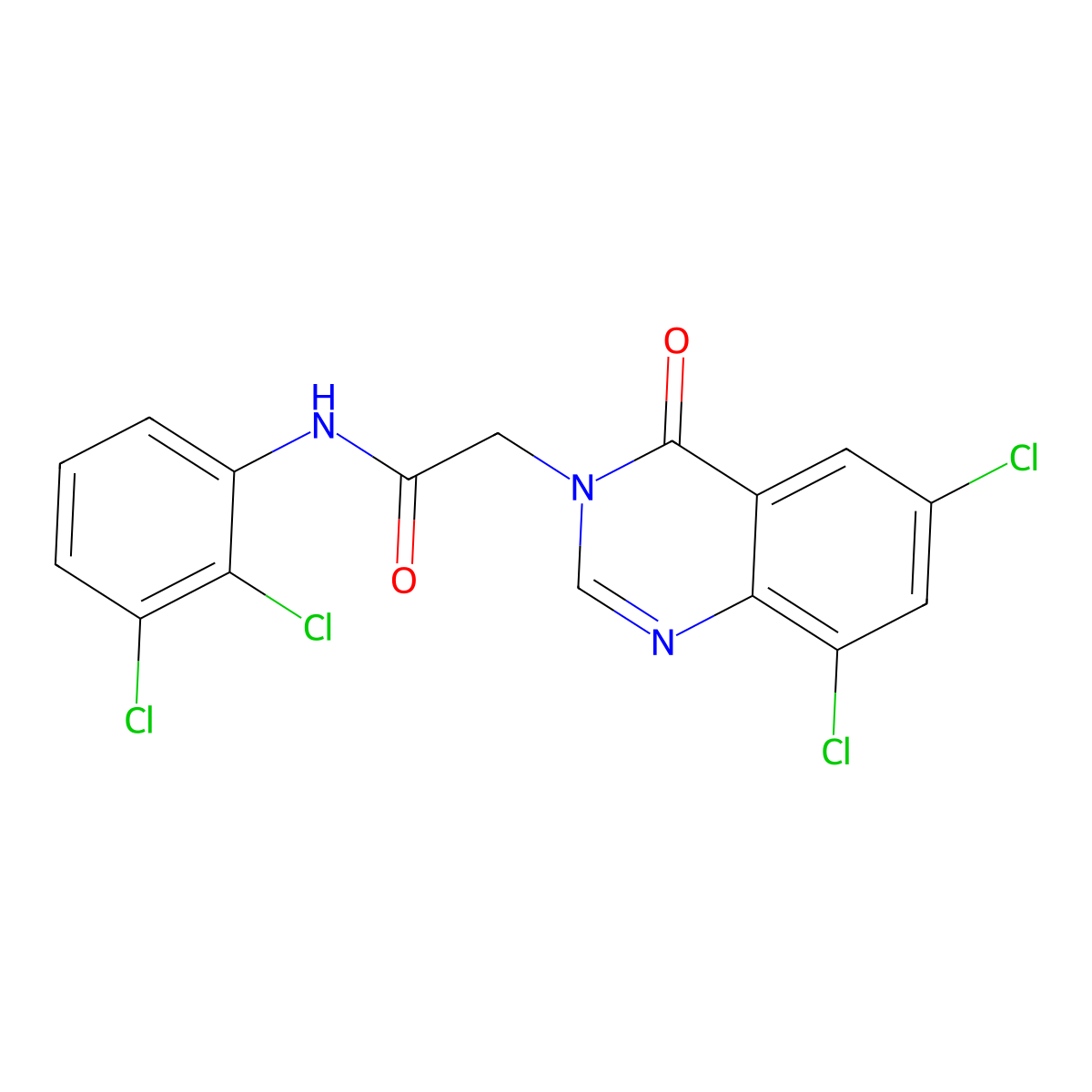 2-(6,8-Dichloro-4-oxo-3(4H)-quinazolinyl)-N-(2,3-dichlorophenyl)acetamide molecular structure, CAS 618443-59-7