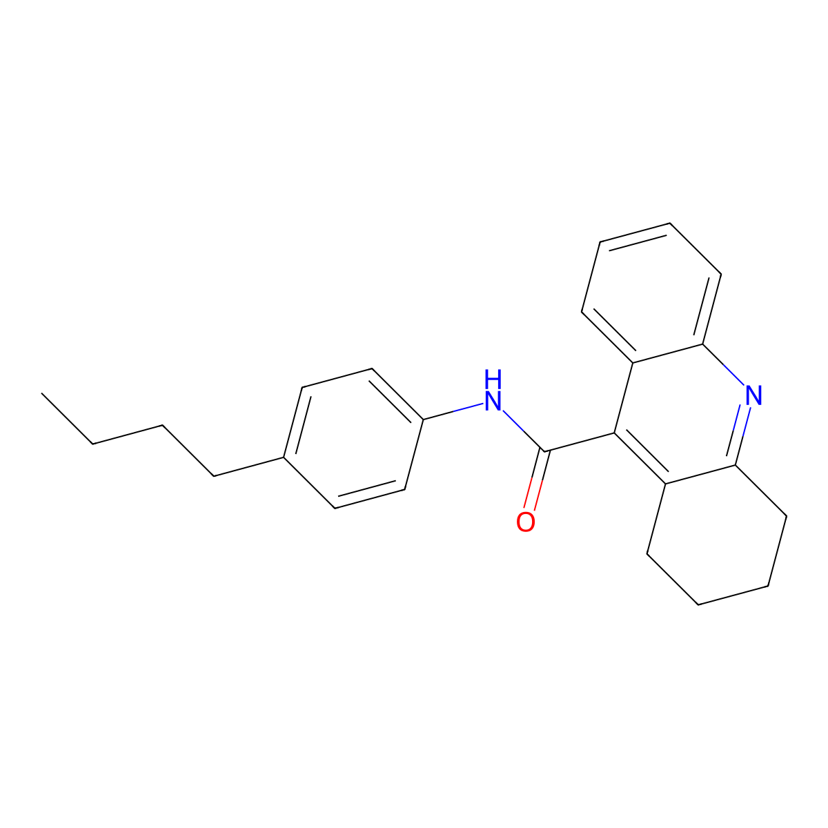N-(4-Butylphenyl)-1,2,3,4-tetrahydro-9-acridinecarboxamide molecular structure, CAS 618443-93-9