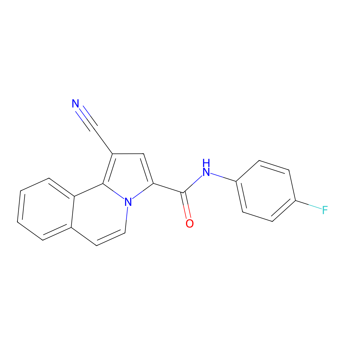 1-cyano-N-(4-fluorophenyl)pyrrolo[2,1-a]isoquinoline-3-carboxamide molecular structure, CAS 618444-02-3