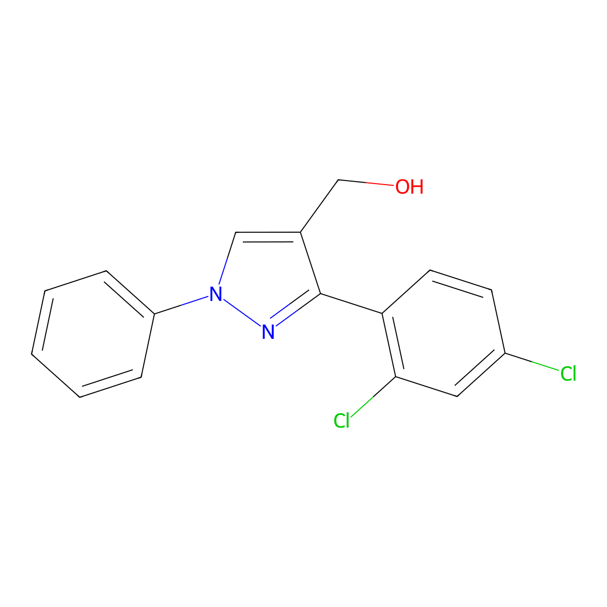 (3-(2,4-Dichlorophenyl)-1-phenyl-1H-pyrazol-4-YL)methanol molecular structure, CAS 618444-45-4