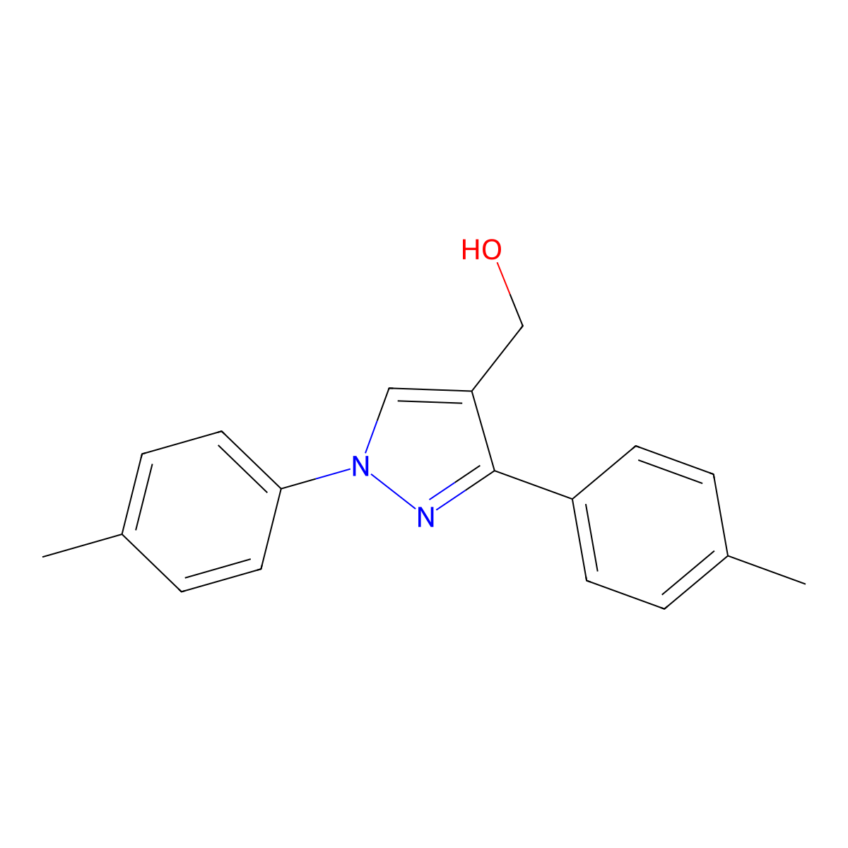 (1,3-Bis(4-methylphenyl)-1H-pyrazol-4-YL)methanol molecular structure, CAS 618444-54-5