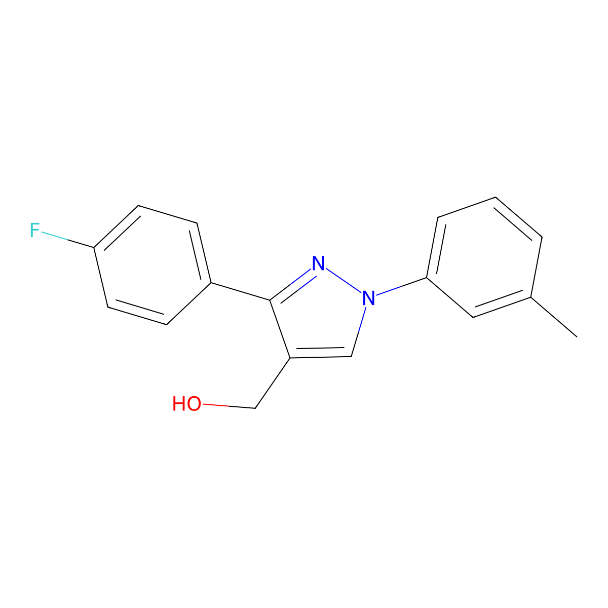 (3-(4-Fluorophenyl)-1-M-tolyl-1H-pyrazol-4-YL)methanol molecular structure, CAS 618444-56-7