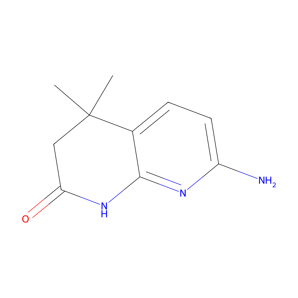 7-Amino-4,4-dimethyl-3,4-dihydro-1,8-naphthyridin-2(1H)-one molecular structure, CAS 618446-06-3