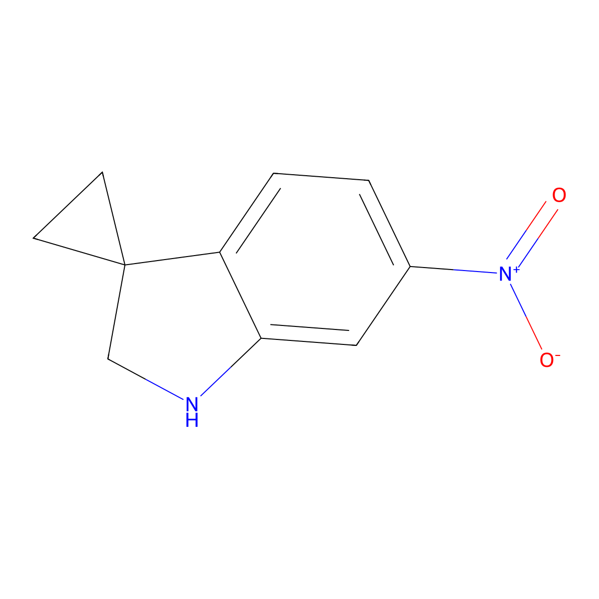 6'-Nitro-1',2'-dihydrospiro[cyclopropane-1,3'-indole] molecular structure, CAS 618446-19-8