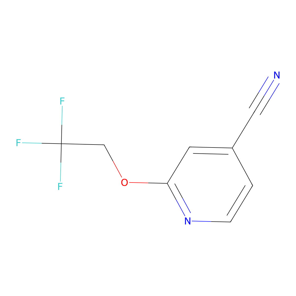 2-(2,2,2-Trifluoroethoxy)pyridine-4-carbonitrile molecular structure, CAS 618446-30-3