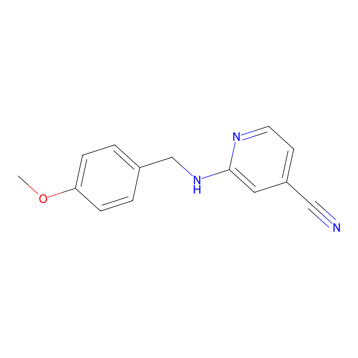 2-((4-Methoxybenzyl)amino)isonicotinonitrile molecular structure, CAS 618446-32-5